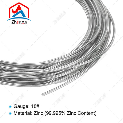 99.995% boa condutividade elétrica puro 1,2 mm 1,6 mm fio de zinco para máquina de pulverização de arco