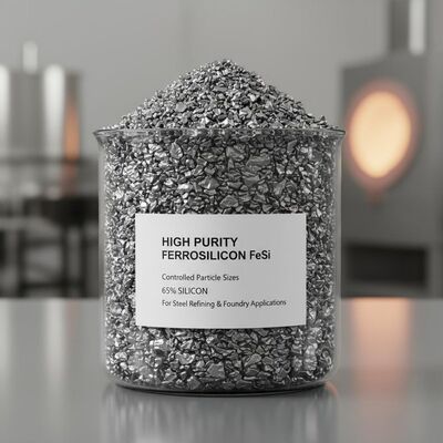 FeSi de ferrosilicio de alta pureza com tamanhos de partículas controlados e silício de 65% para aplicações de refino e fundição de aço